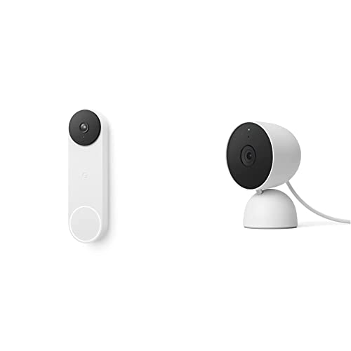 Nest جرس باب - بطارية - ثلج مع Nest Cam داخلي - سلكي - ثلج Nest جرس باب - بطارية - ثلج مع Nest Cam داخلي - سلكي - ثلج