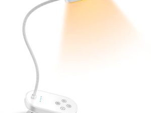 مصباح كتاب صغير Glocusent 16 LED للقراءة في السرير ومشبك على ضوء القراءة وقابل لإعادة الشحن ويدوم طويلاً لمدة 80 + ساعة و 3 ألوان و 5 مستويات سطوع وهدايا مثالية للقارئ أو لمحبي الكتب والأطفال والسفر