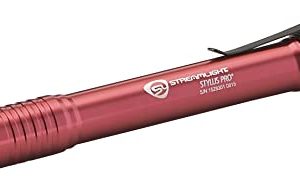 Streamlight 66120 Stylus Pro 100-Lumen Penlight مع LED أبيض و 2 بطاريات قلوية AAA ، أحمر
