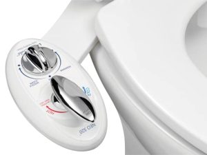 LUXE Bidet NEO 320 - فوهة مزدوجة ذاتية التنظيف - مرفق مرحاض بيديت بالماء الساخن والبارد غير كهربائي (أبيض)