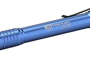 Streamlight 66122 Stylus Pro 100-Lumen Penlight مع LED أبيض ، 2 بطاريات قلوية AAA ومشبك جيب قابل للإزالة ، أزرق