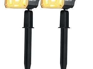 أضواء كاشفة تعمل بالطاقة الشمسية من LEREKAM 40 LEDs في الهواء الطلق ، IP65 مضادة للماء تعمل بالطاقة الشمسية ، مصابيح حائط 2 في 1 ، مصابيح خارجية تعمل بالطاقة الشمسية للتشغيل / الإيقاف التلقائي لساحة الحديقة 2 عبوة من الأبيض الدافئ