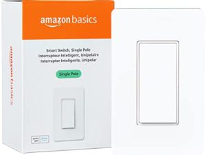 Amazon Basics المفتاح الذكي أحادي القطب ، مطلوب سلك محايد ، واي فاي بسرعة 2.4 جيجا هرتز ، يعمل مع Alexa
