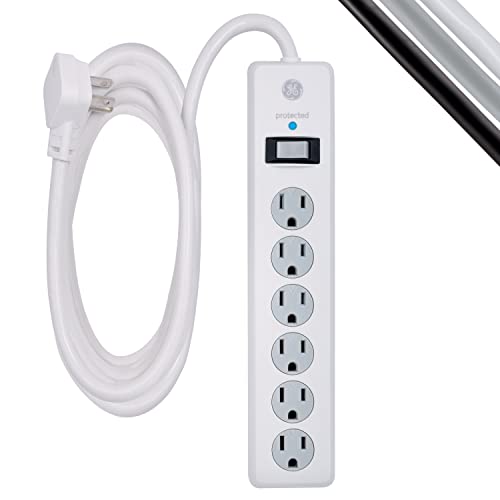 GE 6-Outlet Surge Protector ، سلك تمديد 10 قدم ، قطاع طاقة ، 800 جول ، قابس مسطح ، أغطية أمان ملتوية للإغلاق ، مدرج في قوائم UL ، أبيض ، 14092 GE 6-Outlet Surge Protector ، سلك تمديد 10 قدم ، قطاع طاقة ، 800 جول ، قابس مسطح ، أغطية أمان ملتوية للإغلاق ، مدرج في قوائم UL ، أبيض ، 14092