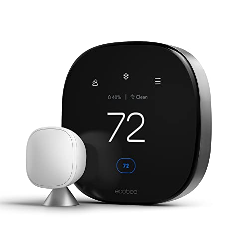 جديد عام 2022! ecobee Smart Thermostat Premium مع Siri و Alexa ومراقب جودة الهواء المدمج والمستشعر الذكي جديد عام 2022! ecobee Smart Thermostat Premium مع Siri و Alexa ومراقب جودة الهواء المدمج والمستشعر الذكي