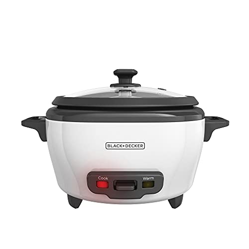 جهاز طهي الأرز BLACK + DECKER ، 6 أكواب ، أبيض جهاز طهي الأرز BLACK + DECKER ، 6 أكواب ، أبيض