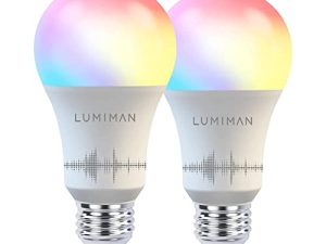 LUMIMAN Smart Light Bulb ، WiFi Alexa Light Bulb ، LED Color Changing Dimmable Bulb ، Warm to Cool White A19 E26 7.5W 800LM ، يعمل مع Alexa Google Home ، لا يوجد محور مطلوب ، عبوتان