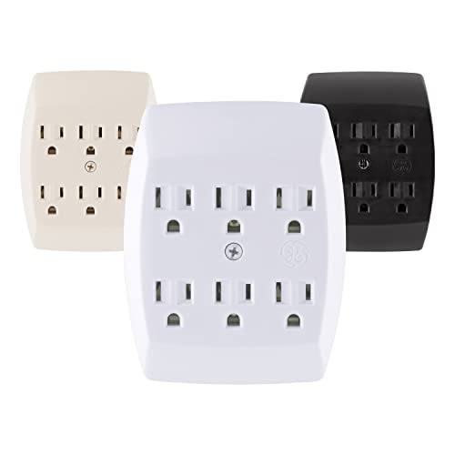 GE 6-Outlet Extender Wall Tap ، محول أرضي ، قاعدة شحن ، 3 فتحات ، تثبيت آمن ، مدرج في قائمة UL ، أبيض ، 54947 GE 6-Outlet Extender Wall Tap ، محول أرضي ، قاعدة شحن ، 3 فتحات ، تثبيت آمن ، مدرج في قائمة UL ، أبيض ، 54947