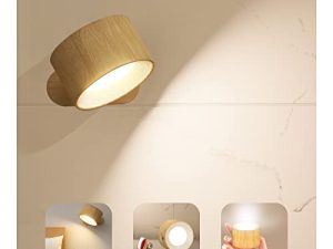 شمعدان حائط LED Koopala ، مصابيح مثبتة على الحائط مع بطارية قابلة لإعادة الشحن تعمل بمنفذ USB 3 درجات حرارة لونية و 3 مستويات سطوع كرة مغناطيسية تدور 360 درجة ، مصابيح حائط لاسلكية للقراءة بجانب السرير