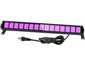 شريط إضاءة أسود مطور بقدرة 36 وات ، مصباح كشاف LED أسود فاخر مع قابس + مفتاح + سلك بطول 5 أقدام ، منطقة تضيء 21 × 21 قدمًا ، لحفلات الهالوين المضيئة وغرفة النوم وغرفة الألعاب ودهان الجسم