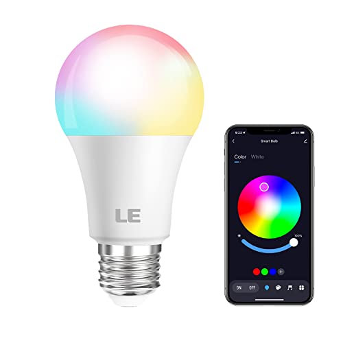 لمبات الإضاءة المتغيرة اللون LE ، لمبة LED ذكية بتقنية البلوتوث ، قابلة للتعتيم عبر التطبيق ، مكافئ 60 وات ، 2700K-6500K أبيض قابل للضبط ، لمبة A19 E26 RGB لغرفة النوم والحفلات المنزلية والمزيد لمبات الإضاءة المتغيرة اللون LE ، لمبة LED ذكية بتقنية البلوتوث ، قابلة للتعتيم عبر التطبيق ، مكافئ 60 وات ، 2700K-6500K أبيض قابل للضبط ، لمبة A19 E26 RGB لغرفة النوم والحفلات المنزلية والمزيد