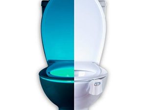 RainBowl Toilet Bowl Night Light مع مستشعر الحركة - مصباح LED للحمام ، فكرة مضحكة لهدايا الكريسماس للرجال ، الأب ، الزوج - أداة رائعة فريدة من نوعها ، هدية عيد ميلاد ممتعة للنساء - أدوات تخزين للرجال