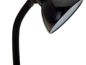 تصميمات بسيطة LD1003-BLK مصباح مكتبي بخرطوم مرن معدني أساسي ، أسود