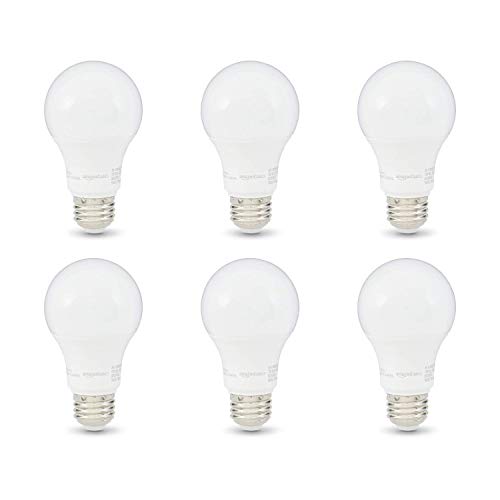 Amazon Basics مكافئ 60 وات ، أبيض ناعم ، قابل للتعتيم ، عمر 10،000 ساعة ، لمبة A19 LED | 6 حزم Amazon Basics مكافئ 60 وات ، أبيض ناعم ، قابل للتعتيم ، عمر 10،000 ساعة ، لمبة A19 LED | 6 حزم