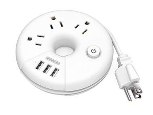 شريط طاقة للسفر ، NTONPOWER 3 منافذ 3 USB محطة شحن سطح المكتب المحمولة سلك تمديد قصير 15 بوصة للمكتب ، المنزل ، الفنادق ، سفينة الرحلات ، منضدة ، أبيض