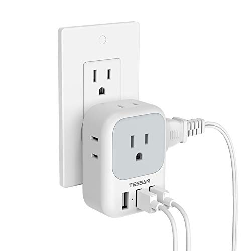 موسع مخرج متعدد القابس مع USB ، مقسم صندوق منافذ الكهرباء TESSAN 4 مع شاحن جداري 3 USB ، موسع متعدد لمنافذ الطاقة لأساسيات Cruise Dorm ، المنزل ، المكتب موسع مخرج متعدد القابس مع USB ، مقسم صندوق منافذ الكهرباء TESSAN 4 مع شاحن جداري 3 USB ، موسع متعدد لمنافذ الطاقة لأساسيات Cruise Dorm ، المنزل ، المكتب