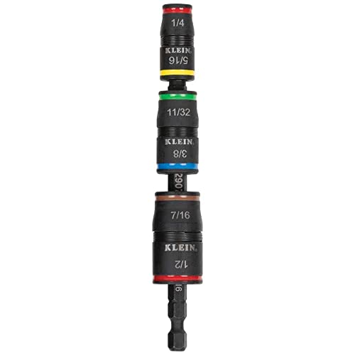 Impact Driver ، 7-in-1 Impact Flip Socket Set ، 6 أحجام محرك سداسية بالإضافة إلى حامل لقم 1/4 بوصة Klein Tools 32907 Impact Driver ، 7-in-1 Impact Flip Socket Set ، 6 أحجام محرك سداسية بالإضافة إلى حامل لقم 1/4 بوصة Klein Tools 32907