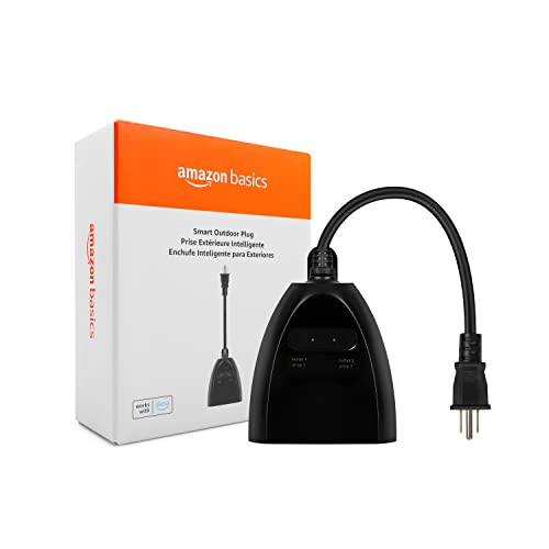 مقبس ذكي خارجي من Amazon Basics مزود بمنفذين يتم التحكم فيهما بشكل فردي ، و 2.4 جيجا هرتز Wi-Fi ، ويعمل مع Alexa مقبس ذكي خارجي من Amazon Basics مزود بمنفذين يتم التحكم فيهما بشكل فردي ، و 2.4 جيجا هرتز Wi-Fi ، ويعمل مع Alexa