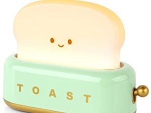 مصباح محمصة Elstey ، مصباح صغير قابل لإعادة الشحن لديكور مكتب مع Smile Face Toast Bread لطيف محمصة على شكل ديكور غرفة إضاءة ليلية لغرفة النوم ، بجانب السرير ، غرفة المعيشة ، الطعام ، ديكورات المكتب ، هدية