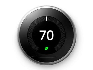 Google Nest Learning Thermostat - ترموستات ذكي قابل للبرمجة للمنزل - ترموستات من الجيل الثالث - يعمل مع Alexa - فولاذ مقاوم للصدأ