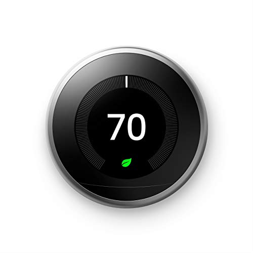 Google Nest Learning Thermostat - ترموستات ذكي قابل للبرمجة للمنزل - ترموستات من الجيل الثالث - يعمل مع Alexa - فولاذ مقاوم للصدأ Google Nest Learning Thermostat - ترموستات ذكي قابل للبرمجة للمنزل - ترموستات من الجيل الثالث - يعمل مع Alexa - فولاذ مقاوم للصدأ