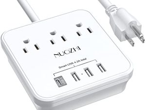 أساسيات الرحلات البحرية ، شريط طاقة 6 قدم مع 3 منافذ و 4 منافذ USB (1 USB C) ، واقي ضد زيادة التيار لسفينة الرحلات ، والسفر ، والمكتب المنزلي ، وقائمة ETL ، أبيض