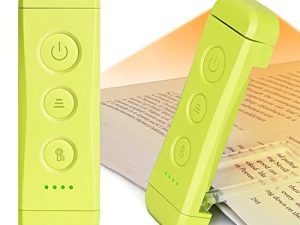 مصباح كتاب Glocusent USB قابل لإعادة الشحن للقراءة في السرير ، مصباح قراءة LED محمول ومشبك ، 3 ألوان كهرمانية و 5 ألوان قابلة للتعتيم ، مدمجة وطويلة الأمد ، مثالية لمحبي الكتب ، والأطفال