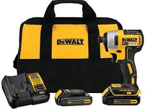 DEWALT 20V MAX * طقم مفك تأثير لاسلكي ، بدون فرشاة ، 1/4 بوصة (DCF787C2)