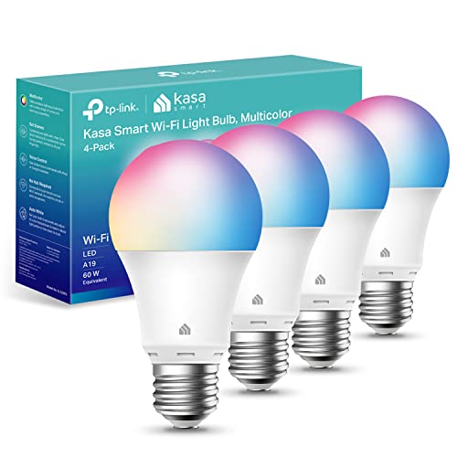 لمبات كاسا الذكية للإضاءة ، مصابيح واي فاي ذكية قابلة للتعتيم بالألوان بالكامل ومتوافقة مع أليكسا وجوجل هوم ، A19 ، 9 واط 800 لومن ، 2.4 جيجا هرتز فقط ، لا يوجد محور مطلوب ، 4 عبوات ، متعدد الألوان (KL125P4) لمبات كاسا الذكية للإضاءة ، مصابيح واي فاي ذكية قابلة للتعتيم بالألوان بالكامل ومتوافقة مع أليكسا وجوجل هوم ، A19 ، 9 واط 800 لومن ، 2.4 جيجا هرتز فقط ، لا يوجد محور مطلوب ، 4 عبوات ، متعدد الألوان (KL125P4)