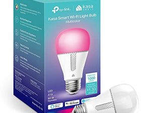 لمبة Kasa الذكية ، لمبة إضاءة متغيرة الألوان قابلة للتعتيم تعمل مع Alexa و Google Home ، 1000 Lumens ، CRI 88+ ، A19 ، 11W ، Amazon CFH & FFS ، 2.4 جيجا هرتز WiFi فقط ، لا يوجد محور مطلوب ، ضمان لمدة عامين ، حزمة واحدة (KL135)