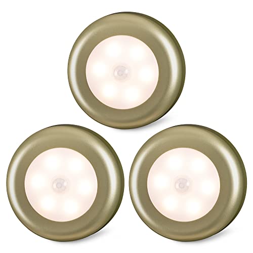 STAR-SPANGLED Motion Sensor Lights في الأماكن المغلقة ، عصا CRI عالية على أضواء Stair Puck تعمل بالبطارية ، مصباح LED ليلي لتحت الخزانة ، المدخل ، السلم ، الخزانة ، المطبخ (ذهبي ، أبيض دافئ ، 3 عبوات) STAR-SPANGLED Motion Sensor Lights في الأماكن المغلقة ، عصا CRI عالية على أضواء Stair Puck تعمل بالبطارية ، مصباح LED ليلي لتحت الخزانة ، المدخل ، السلم ، الخزانة ، المطبخ (ذهبي ، أبيض دافئ ، 3 عبوات)