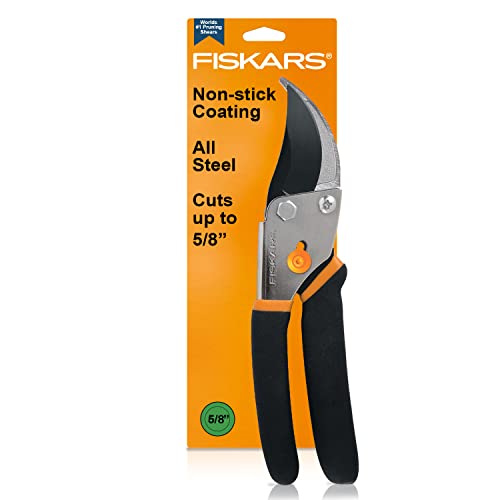 أدوات البستنة من Fiskars: مقصات التقليم الالتفافية ، شفرة فولاذية حادة دقيقة ، ماكينة قص نباتات 5/8 بوصة (91095935J) أدوات البستنة من Fiskars: مقصات التقليم الالتفافية ، شفرة فولاذية حادة دقيقة ، ماكينة قص نباتات 5/8 بوصة (91095935J)