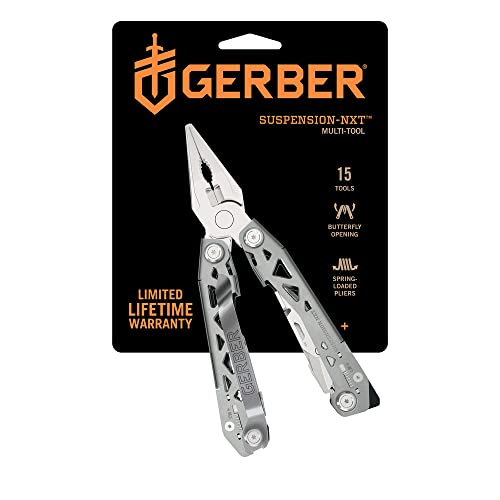 Gerber Gear 30-001364N Suspension-NXT ، 15-in-1 Multitool Knife ، إبرة الأنف كماشة الجيب مع مشبك الجيب ، EDC Gear ، الصلب Gerber Gear 30-001364N Suspension-NXT ، 15-in-1 Multitool Knife ، إبرة الأنف كماشة الجيب مع مشبك الجيب ، EDC Gear ، الصلب