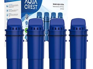بديل AQUA CREST لفلتر المياه Pur® Pitcher ، CRF950Z ، PPF951K ، CR-1100C ، PPT700W ، CR-6000C ، PPT711W ، PPT711 ، PPT710W والمزيد من أباريق وموزعات Pur® ، معتمدة من NSF ، AQK-CF10A ، 4 عبوات