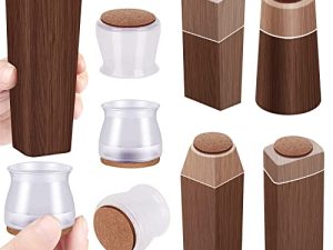 24 قطعة من واقيات أرضية أرجل الكرسي ، وسادات أثاث مصنوعة من السيليكون لأرضيات الخشب الصلب ، وأغطية أرجل الكرسي لمنع الأرضية من الخدوش وتقليل الضوضاء ، وسهلة النقل (شفافة)