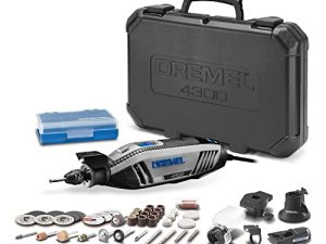 مجموعة أدوات دوارة عالية الأداء من Dremel 4300-5 / 40 مع ضوء LED- 5 ملحقات و 40 ملحقًا- آلة حفر وصنفرة وصقل- مثالية للطحن والقطع ونحت الخشب والصنفرة والحفر