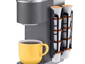 حامل كبسولات القهوة من STORAGENIE لكوب Keurig K ، وتخزين الكوب الجانبي K ، مثالي للعدادات الصغيرة (عبوتان / لأكواب 10 K ، أسود)