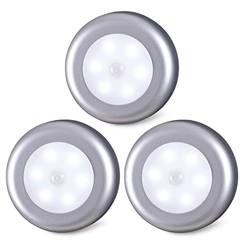 STAR-SPANGLED Motion Sensor Lights في الأماكن المغلقة ، عصا CRI عالية على أضواء Stair Puck تعمل بالبطارية ، مصباح LED ليلي لتحت الخزانة ، المدخل ، السلم ، الخزانة ، المطبخ (فضي ، أبيض بارد ، 3 عبوات) STAR-SPANGLED Motion Sensor Lights في الأماكن المغلقة ، عصا CRI عالية على أضواء Stair Puck تعمل بالبطارية ، مصباح LED ليلي لتحت الخزانة ، المدخل ، السلم ، الخزانة ، المطبخ (فضي ، أبيض بارد ، 3 عبوات)
