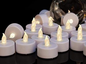 Boakboary عديمة اللهب تعمل بالبطارية أضواء الشاي LED الكهربائية الخفقان شمعة نذرية تدوم طويلاً 150 ساعة ، 24 عبوة واقعية ومشرقة لتزيين الاحتفالات الموسمية باللون البرتقالي