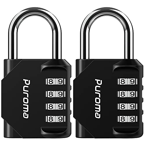 Puroma 2 Pack Combination Lock 4 Digit Outdoor Waterproof Locker for School Gym Locker، Sports Locker، Sports Box، Toolbox، Gate، Case، Hasp Storage (Black) Puroma 2 Pack Combination Lock 4 Digit Outdoor Waterproof Locker for School Gym Locker، Sports Locker، Sports Box، Toolbox، Gate، Case، Hasp Storage (Black)