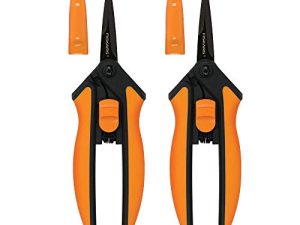 Fiskars 399241-1002 مشابك تقليم برأس ميكرو ، شفرات غير لاصقة ، عدد 2 ، برتقالي