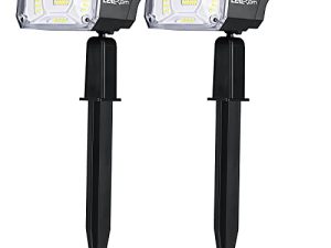 LEREKAM أضواء كاشفة تعمل بالطاقة الشمسية في الهواء الطلق ، IP65 مقاومة للماء 40 LED أضواء كاشفة للمناظر الطبيعية بالطاقة الشمسية ، USB ومصابيح حائط تعمل بالطاقة الشمسية ، استشعار للظلام ، تشغيل / إيقاف تلقائي ، 3 أوضاع لمصابيح الحدائق الخارجية بالطاقة الشمسية لشرفة الفناء 2 حزمة