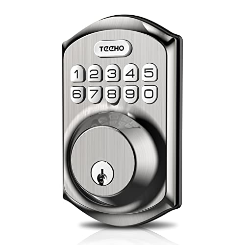 TEEHO TE001 قفل باب الدخول بدون مفتاح مع لوحة مفاتيح - قفل ديدبولت ذكي - قفل باب أمامي بمفتاحين - قفل تلقائي - سهل التركيب - نيكل ساتان TEEHO TE001 قفل باب الدخول بدون مفتاح مع لوحة مفاتيح - قفل ديدبولت ذكي - قفل باب أمامي بمفتاحين - قفل تلقائي - سهل التركيب - نيكل ساتان