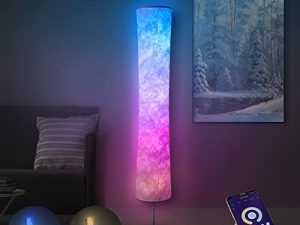 مصباح أرضي Torchlet ، مصباح LED متغير اللون RGB ، مصباح ذكي للتحكم في تطبيق Alexa ، مصباح أرضي حديث مع وضع DIY ، مزامنة الموسيقى وظل قماش أبيض ، مصباح قائم لغرفة المعيشة وغرفة النوم وغرفة الألعاب