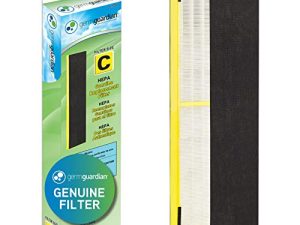 فلتر منقي الهواء GermGuardian FLT5000 فلتر بديل HEPA أصلي C لـ AC5000 ، AC5000E ، AC5250PT ، AC5350B ، AC5350BCA ، AC5350W ، AC5300B منقي الهواء الجارديان ، رمادي
