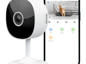 كاميرا WiFi 2K ، كاميرات المراقبة الداخلية للمنزل من Galayou للرضع / المسنين / الكلاب / الحيوانات الأليفة مع تطبيق الهاتف ، تخزين بطاقة SD 24/7 ، تعمل مع Alexa و Google Home G7