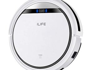 المكنسة الكهربائية الروبوتية ILIFE V3s Pro ، الشفط الخالي من التشابك ، النحيفة ، مكنسة كهربائية روبوتية ذاتية الشحن ذاتية الشحن ، تنظيف يومي للجدول ، مثالية لشعر الحيوانات الأليفة , الأرضيات الصلبة والسجاد منخفض الوبر