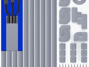 Cord Hider ، 157 "غطاء سلك Delamu ، أغطية سلكية لإدارة كبلات الأسلاك ، طقم جدار كابل التلفاز ، غطاء مجرى الكابلات ، إدارة مخفي الأسلاك ، تلفزيون مثبت على الحائط ، 10XL15.7 W0.95 H0.55in رمادي