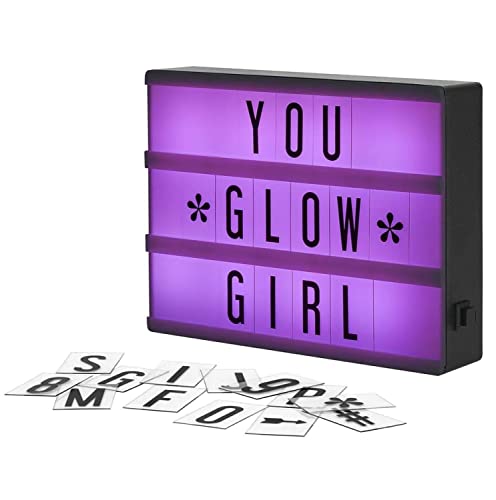 My Cinema Lightbox - صندوق إضاءة سينما متغير الألوان RGB ، 8 × 6 بوصة - 100 حرف وأرقام إضاءة LED - لافتات نيون مخصصة مع أحرف صندوق ضوئي - لافتة صندوق الإضاءة الخاصة بك ، صندوق أحرف Marquee Light Up My Cinema Lightbox - صندوق إضاءة سينما متغير الألوان RGB ، 8 × 6 بوصة - 100 حرف وأرقام إضاءة LED - لافتات نيون مخصصة مع أحرف صندوق ضوئي - لافتة صندوق الإضاءة الخاصة بك ، صندوق أحرف Marquee Light Up