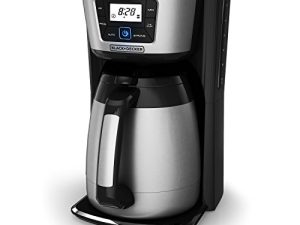ماكينة صنع القهوة الحرارية BLACK + DECKER سعة 12 كوبًا ، أسود / فضي ، CM2035B